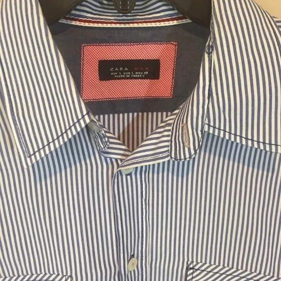 Zara Man Button Down Shirt Sz L - Picture 5 of 5